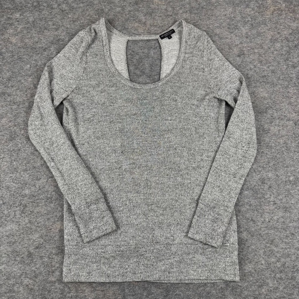 Beyond Yoga Open Back Sweater Long Sleeve Gray Metallic Womens Small S